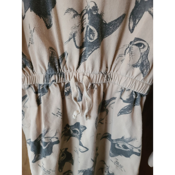 Zara Disney Bambi Thumper Dress Beige Size 10 - Picture 5 of 8